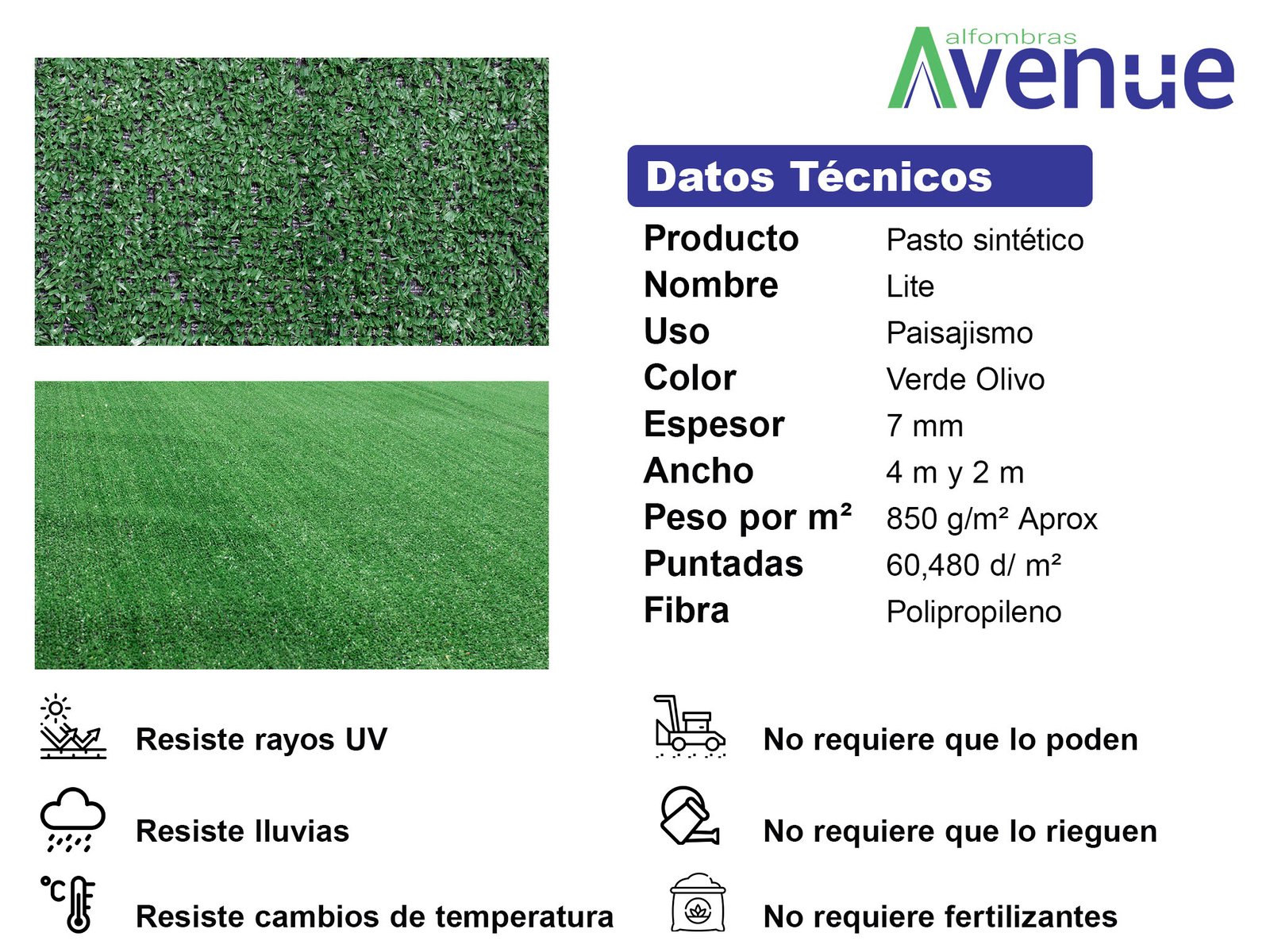 Pasto Sintetico Lite 7 mm – Económico - Imagen 2