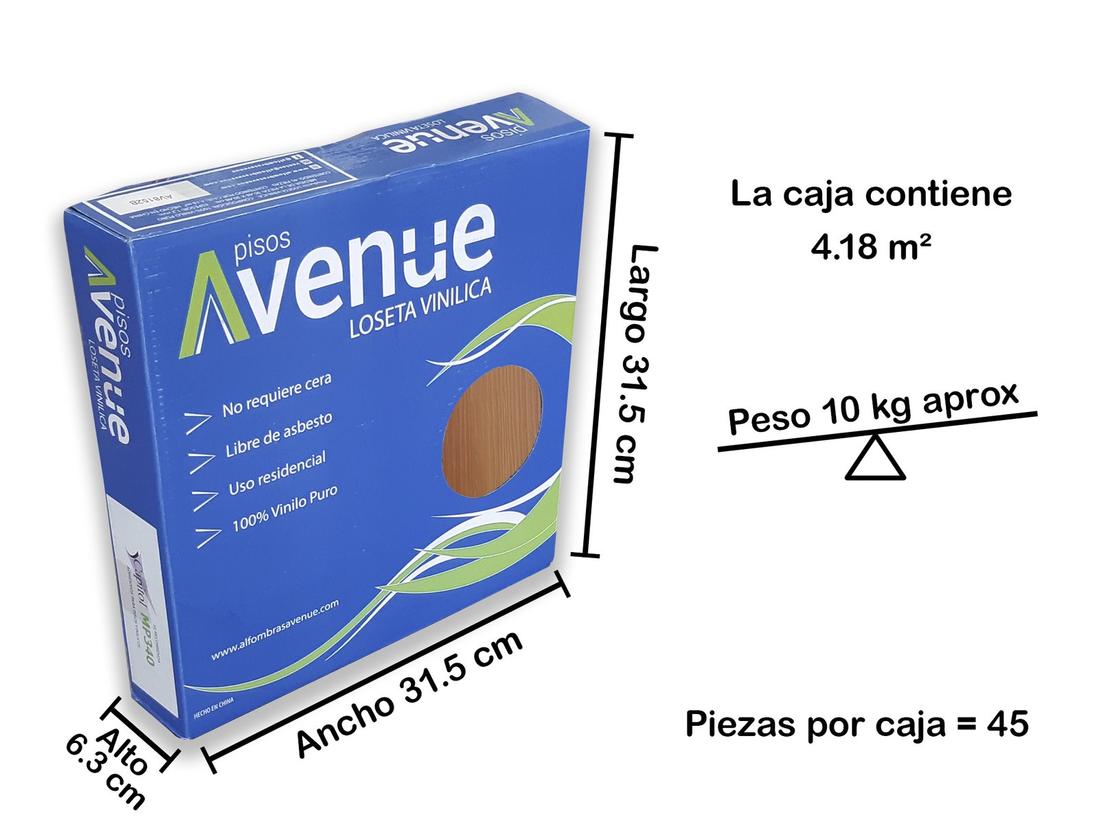 Loseta Vinilica Cuadrada Shu 8007 Tipo Madera - Imagen 4